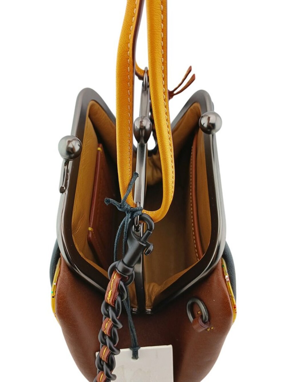 COACH 1941 Kisslock Frame Bag in Coach Link Glovetanned Leather MSRP $695.00 - Picture 10 of 10